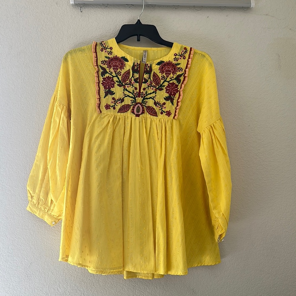 Yellow Gathered Top